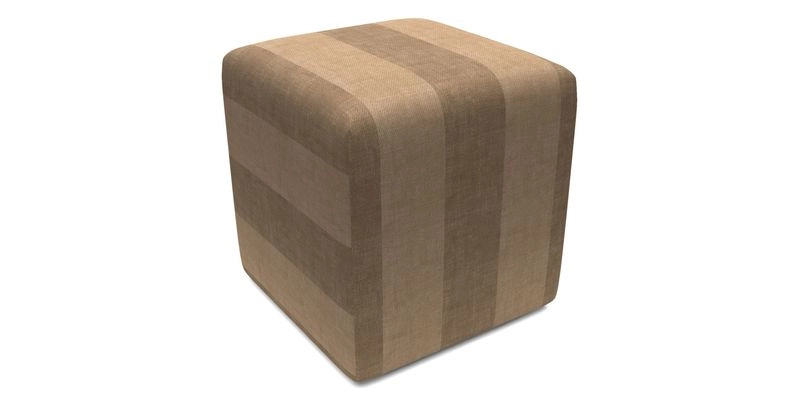 Cube Footstool in Peruvian homespun fabric