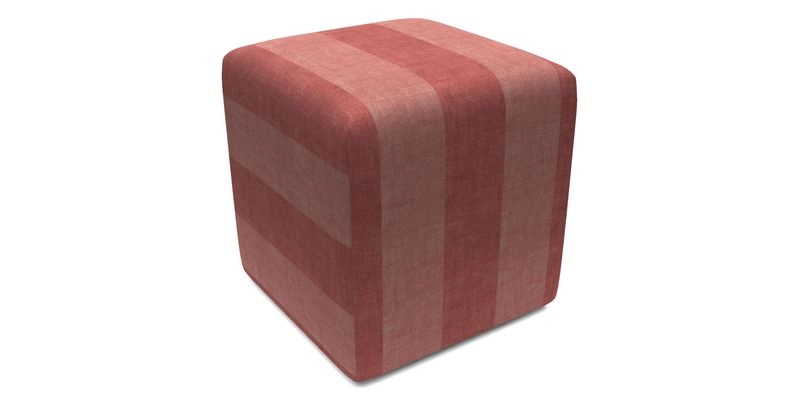 Cube Footstool in Peruvian homespun fabric