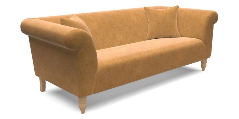 Exbury 3 seater sofa in Padua Pavement Forest with scatters in Gertrude Jekyll Velvet Ink