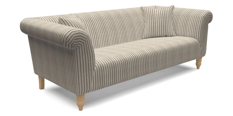 Exbury 3 seater sofa in Padua Pavement Forest with scatters in Gertrude Jekyll Velvet Ink