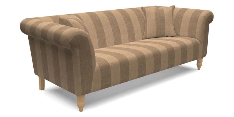 Exbury 3 seater sofa in Padua Pavement Forest with scatters in Gertrude Jekyll Velvet Ink