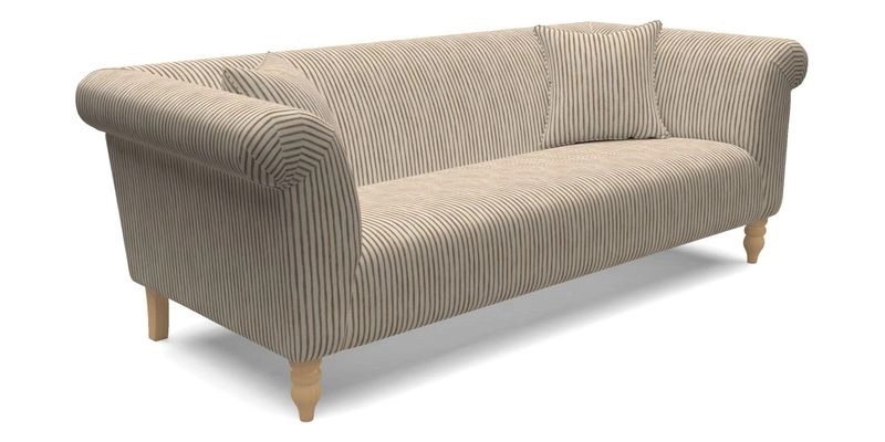 Exbury 3 seater sofa in Padua Pavement Forest with scatters in Gertrude Jekyll Velvet Ink