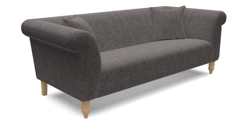 Exbury 3 seater sofa in Padua Pavement Forest with scatters in Gertrude Jekyll Velvet Ink