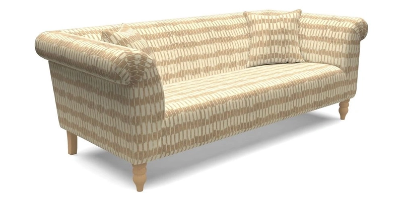 Exbury 3 seater sofa in Padua Pavement Forest with scatters in Gertrude Jekyll Velvet Ink