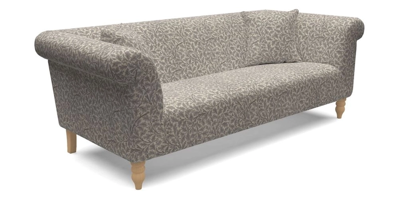 Exbury 3 seater sofa in Padua Pavement Forest with scatters in Gertrude Jekyll Velvet Ink