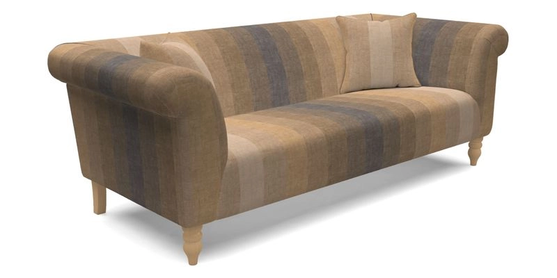 Exbury 3 seater sofa in Padua Pavement Forest with scatters in Gertrude Jekyll Velvet Ink
