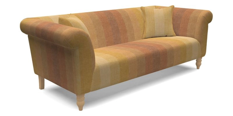 Exbury 3 seater sofa in Padua Pavement Forest with scatters in Gertrude Jekyll Velvet Ink