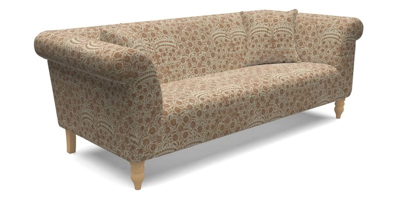 Exbury 3 seater sofa in Padua Pavement Forest with scatters in Gertrude Jekyll Velvet Ink
