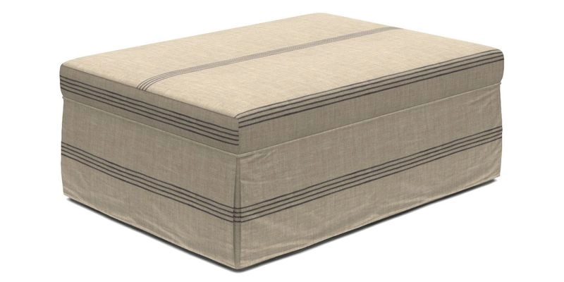 Fontwell footstool A in Sussex Stripe Cinnamon