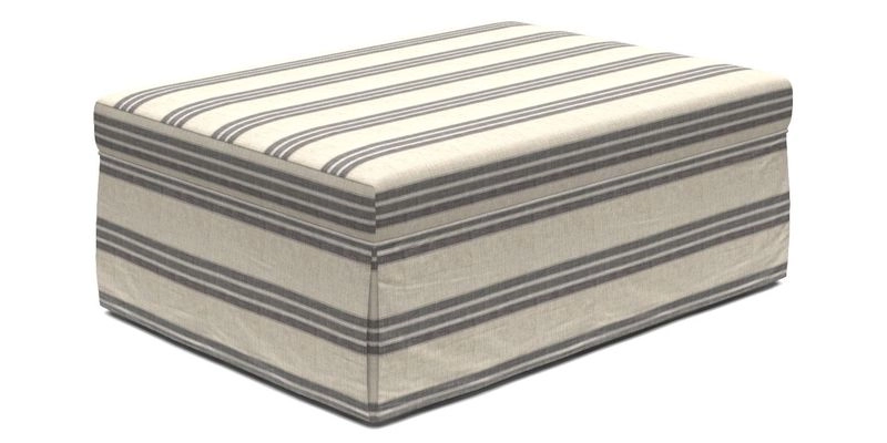 Fontwell footstool A in Sussex Stripe Cinnamon