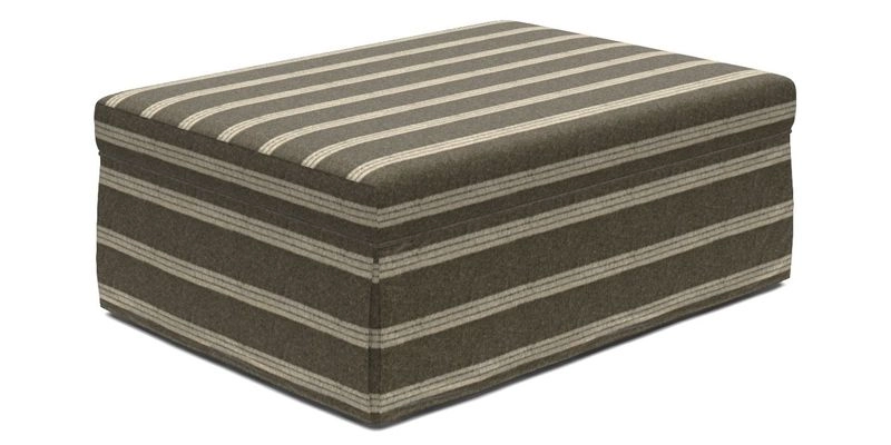 Fontwell footstool A in Sussex Stripe Cinnamon