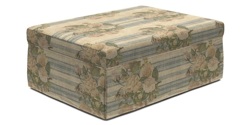 Fontwell footstool A in Sussex Stripe Cinnamon