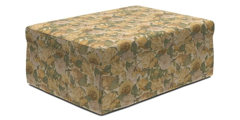 Fontwell footstool A in Sussex Stripe Cinnamon