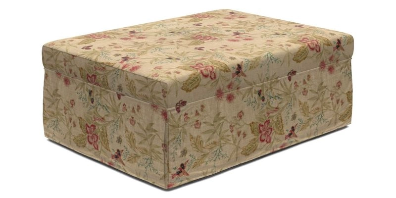 Fontwell footstool A in Sussex Stripe Cinnamon