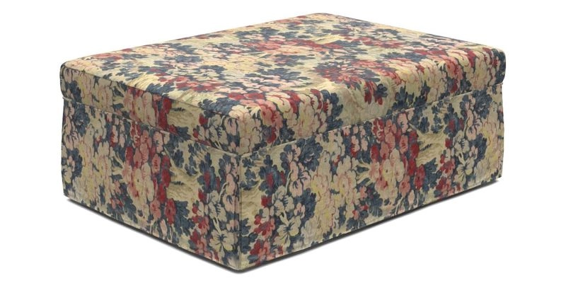 Fontwell footstool A in Sussex Stripe Cinnamon