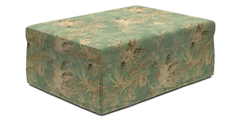 Fontwell footstool A in Sussex Stripe Cinnamon