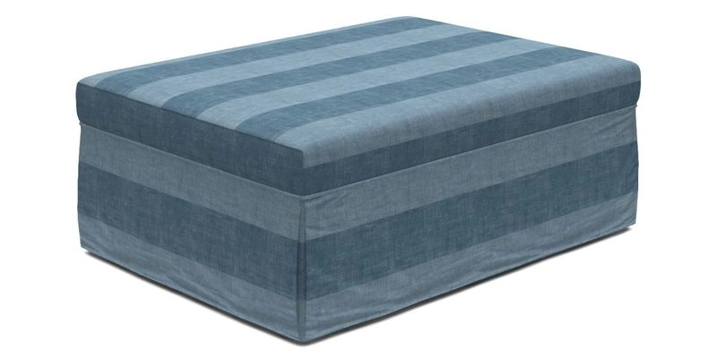 Fontwell footstool A in Sussex Stripe Cinnamon