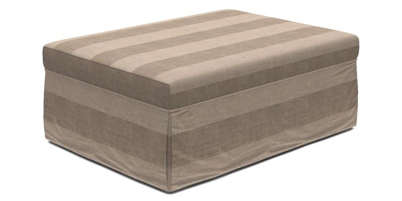 Fontwell footstool A in Sussex Stripe Cinnamon