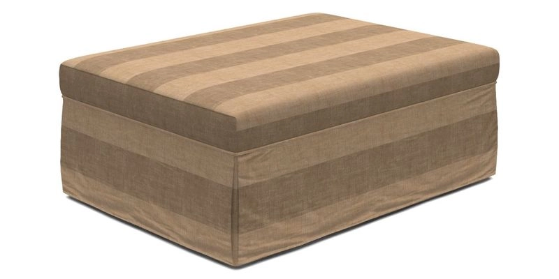 Fontwell footstool A in Sussex Stripe Cinnamon