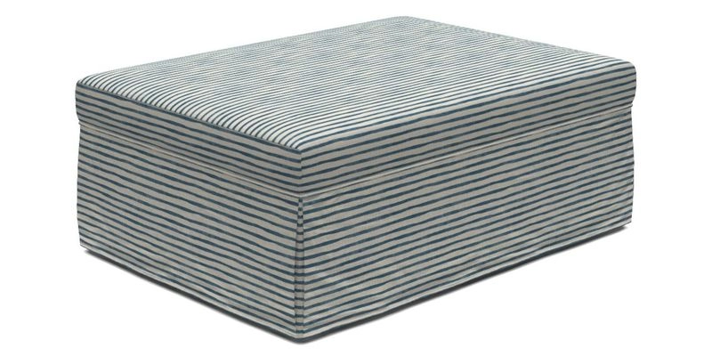 Fontwell footstool A in Sussex Stripe Cinnamon