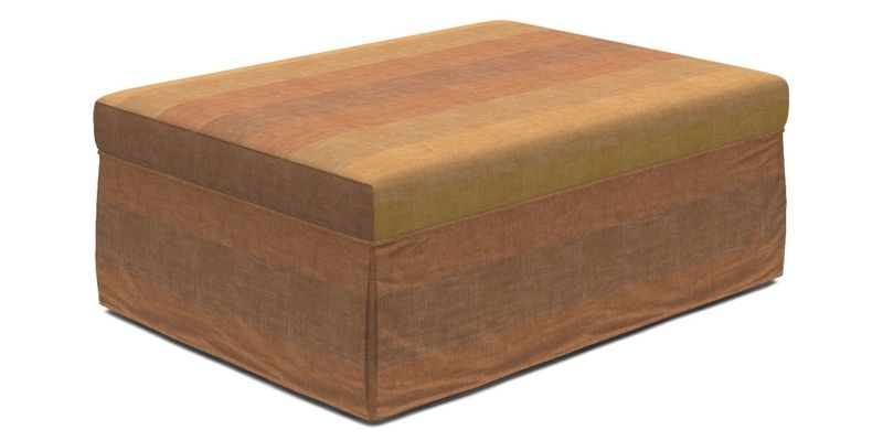 Fontwell footstool A in Sussex Stripe Cinnamon