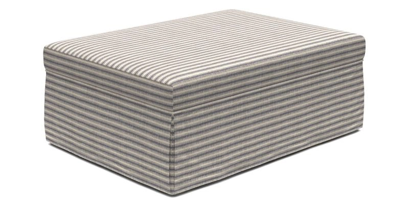 Fontwell footstool A in Sussex Stripe Cinnamon