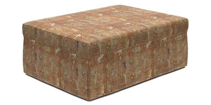 Fontwell footstool A in Sussex Stripe Cinnamon