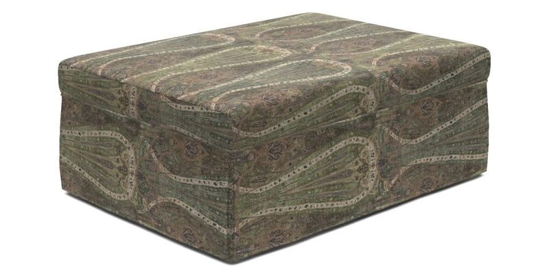 Fontwell footstool A in Sussex Stripe Cinnamon