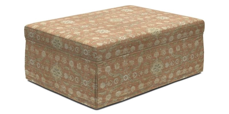 Fontwell footstool A in Sussex Stripe Cinnamon