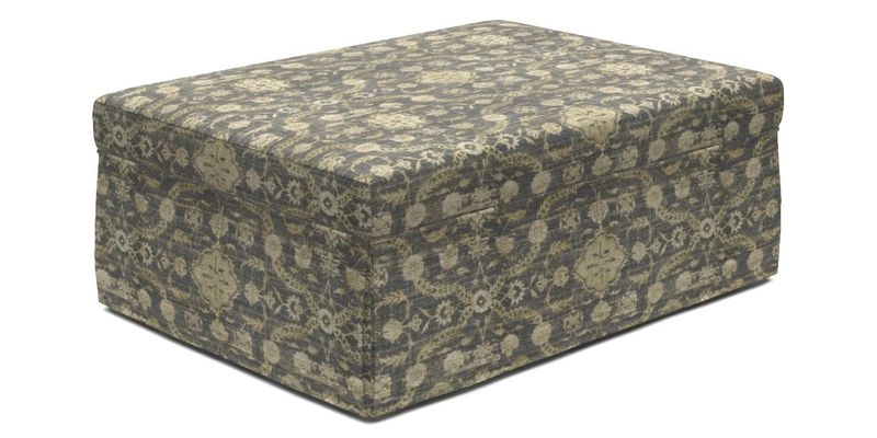 Fontwell footstool A in Sussex Stripe Cinnamon