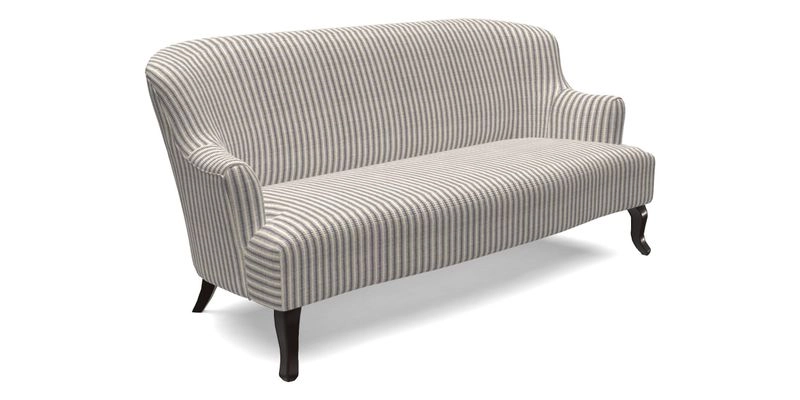 Grassington 3 Seater Sofa in RHS Botanicals on Velvet Ferns Toile Olive with scatter in Almost Plain Velvet Harvest
