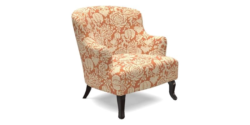 Grassington Chair in Floral Linen Lily Pad Vermillion