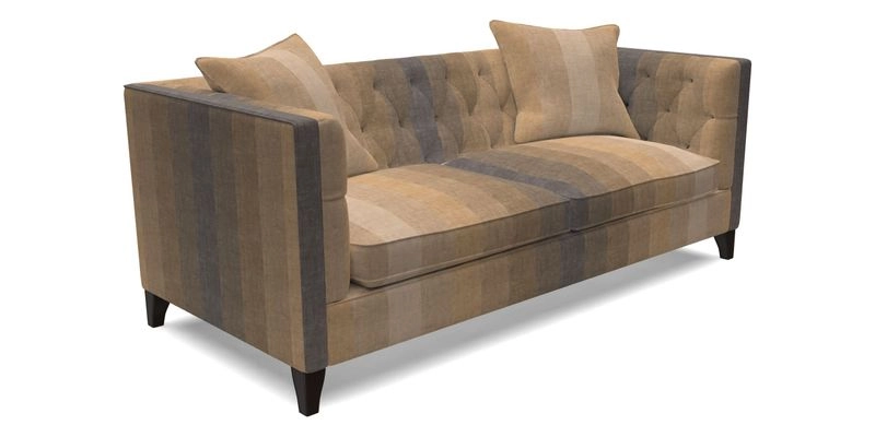 Haresfield 3 seater sofa in Whernside Spring Grass and Stockport Stripe Hunter 