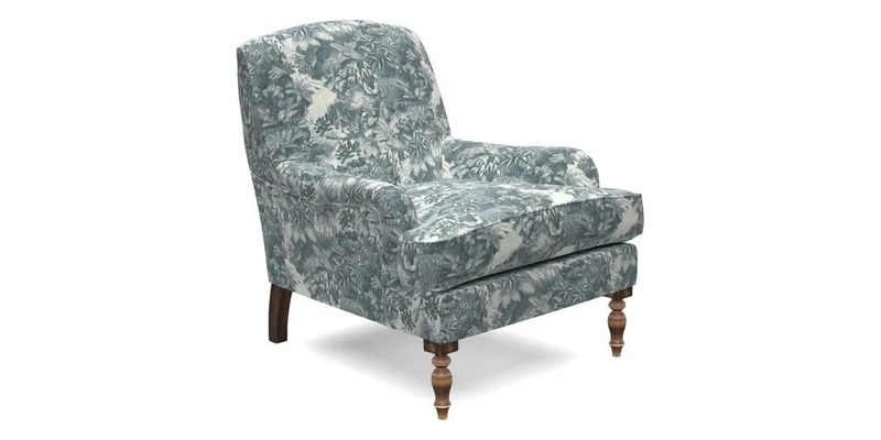 Lyndhurst Chair in V&A Threads of India Opulent-Velvets Lahore Dynasty Slate