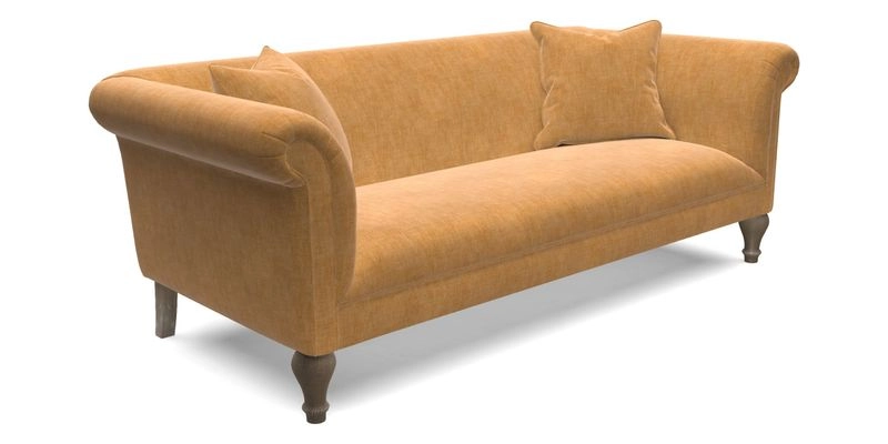 Masham 3 Seater Sofa in V&A Threads of India on Linen Paisley Splendour Steel