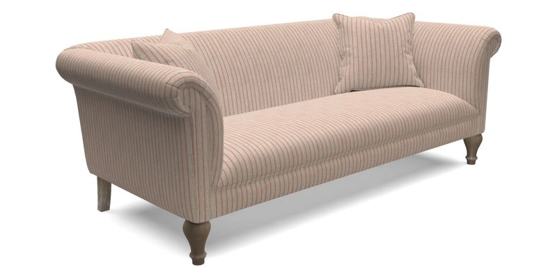 Masham 3 Seater Sofa in V&A Threads of India on Linen Paisley Splendour Steel
