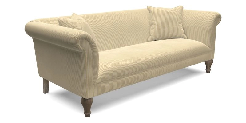 Masham 3 Seater Sofa in V&A Threads of India on Linen Paisley Splendour Steel