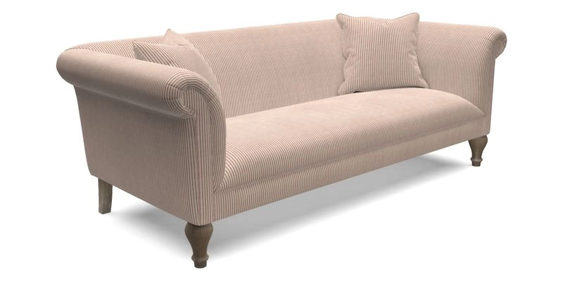 Masham 3 Seater Sofa in V&A Threads of India on Linen Paisley Splendour Steel