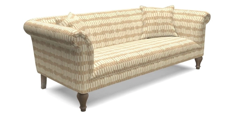 Masham 3 Seater Sofa in V&A Threads of India on Linen Paisley Splendour Steel