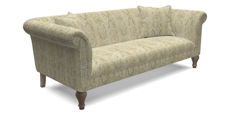 Masham 3 Seater Sofa in V&A Threads of India on Linen Paisley Splendour Steel