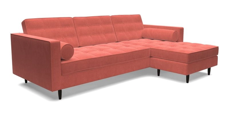 Marylebone LHF Corner Unit in Clever Tough And Eco Velvet Chrome