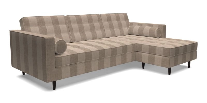 Marylebone LHF Corner Unit in Clever Tough And Eco Velvet Chrome