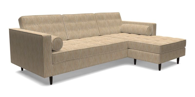 Marylebone LHF Corner Unit in Clever Tough And Eco Velvet Chrome