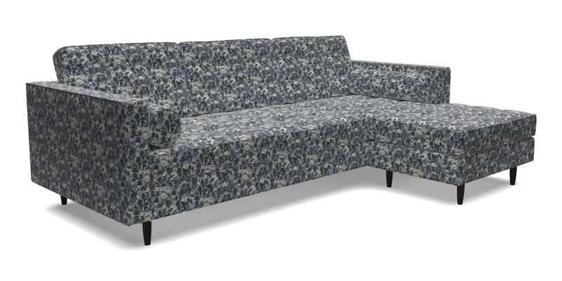 Marylebone LHF Corner Unit in Clever Tough And Eco Velvet Chrome