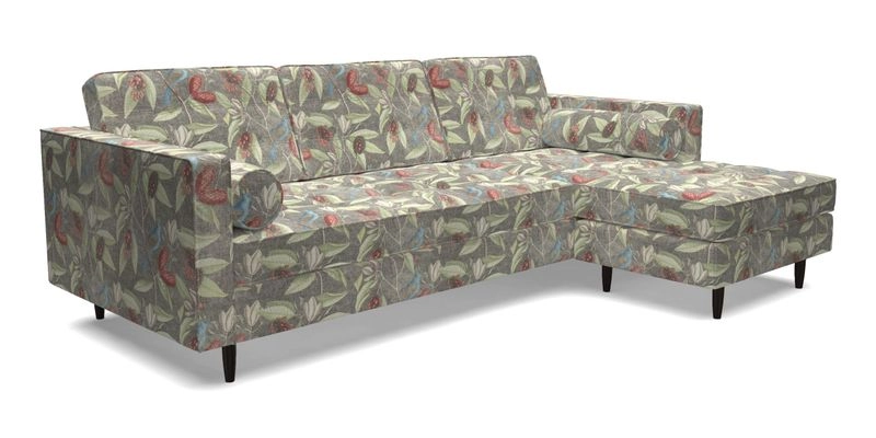 Marylebone LHF Corner Unit in Clever Tough And Eco Velvet Chrome