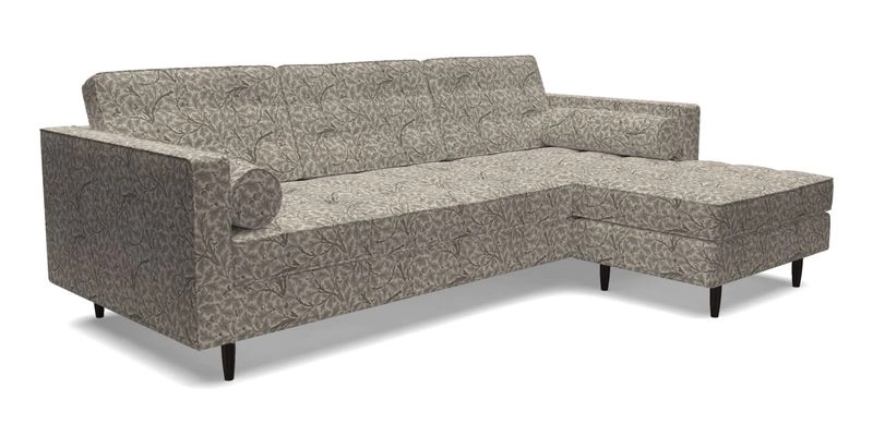 Marylebone LHF Corner Unit in Clever Tough And Eco Velvet Chrome