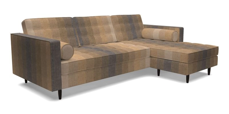 Marylebone LHF Corner Unit in Clever Tough And Eco Velvet Chrome