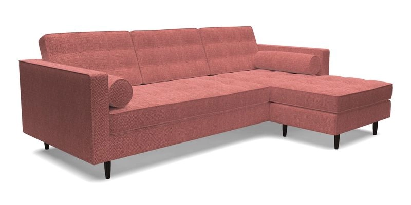 Marylebone LHF Corner Unit in Clever Tough And Eco Velvet Chrome