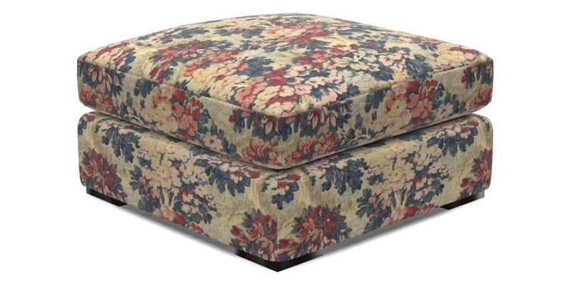 Stockbridge Combi Footstool in Two Tone Plain Biscuit