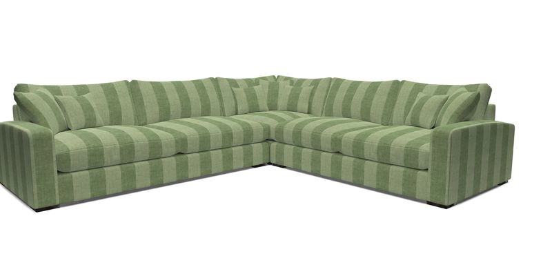 Stockbridge Corner Sofa LHF in V&A Threads of India Opulent Velvets Ikat Mirage Burnt Umber 
